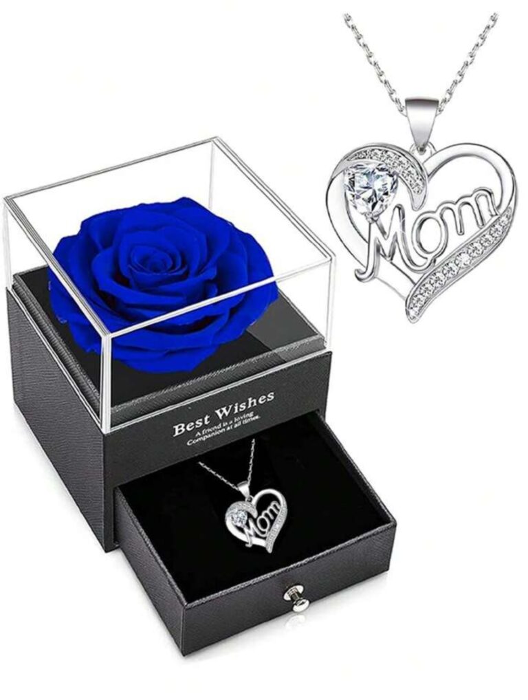 Boîtier Rose éternelle et colier