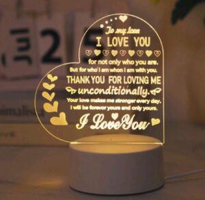 Veilleuses LED avec message gravé