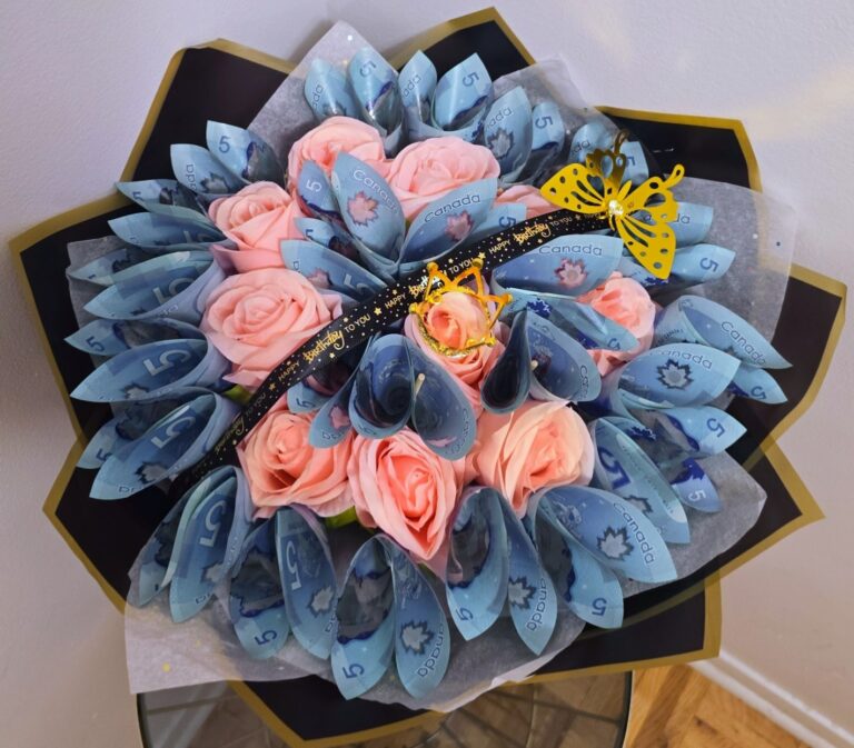 Bouquet Roses et argent