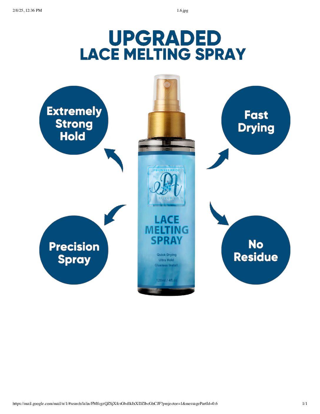 Lace Melting Spray – Strong Hold, Invisible Finish & Sweat-Resistant