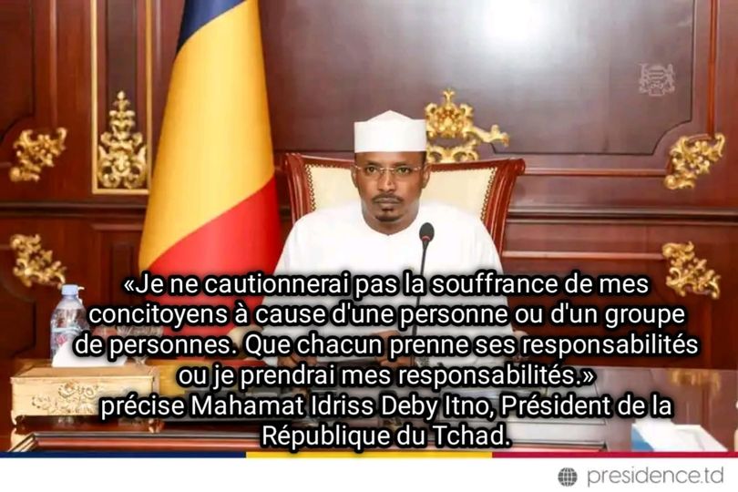 Le Président de la république frappe sur la ta table et dit à la souffrance du peuple.