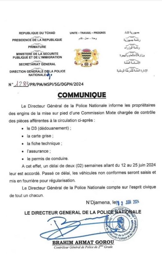 Communiqué Officiel